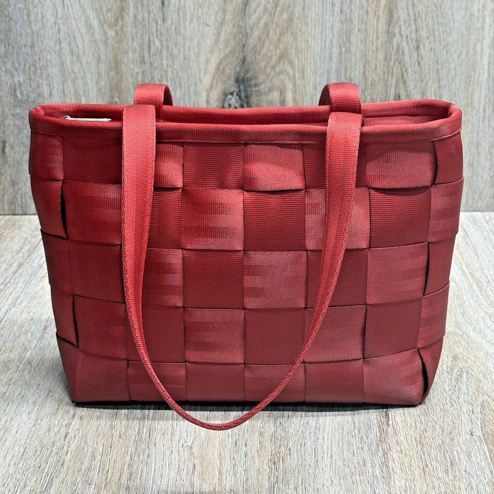 HARVEYS "The Original" Red SEATBELT BAG Shoulder Tote Zip Purse Crimson USA - Picture 7 of 16